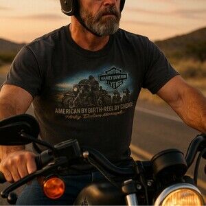 Harley Davidson American By Birth Rebel By Choice XL Cotton T-shirt Bikercore